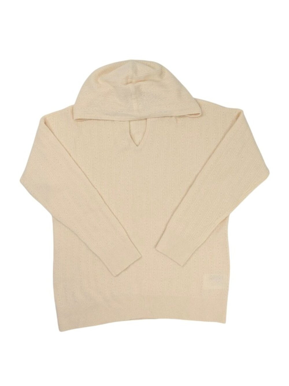 Club Monaco Cashmere Rib Pointelle Hoodie in Beige